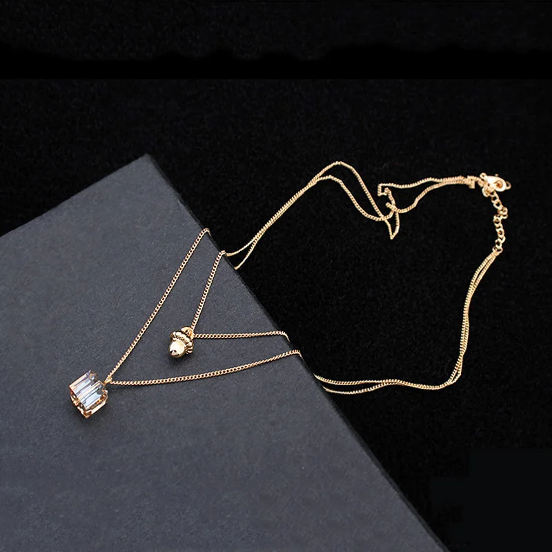 Женский Свадебный комплект из ожерелья и браслета колье золотого цвета с