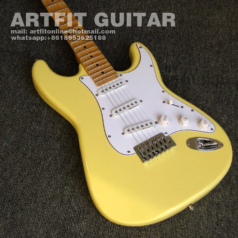Yngwie Malmsteen Scalloped кленовый гриф SSS бесшумные звукосниматели из цельного дерева кремовый высококачественный электрогитара