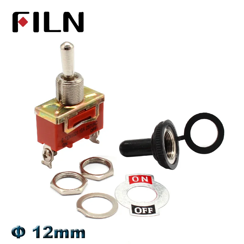 

FILN 15A 250V Rocker Switch ON OFF ON ip67 Toggle Switch Waterproof Cap