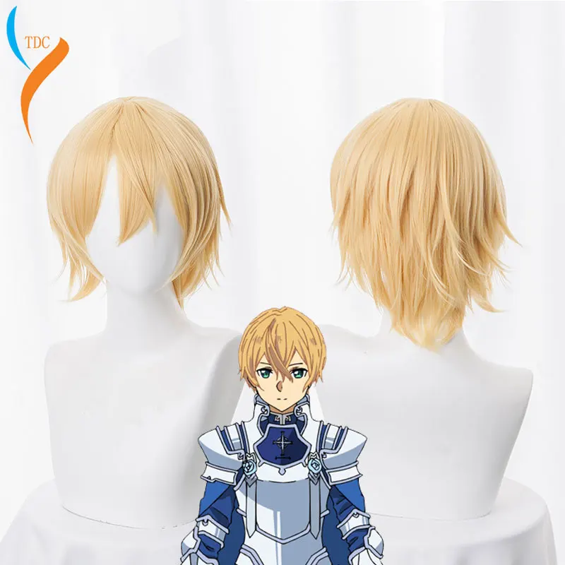 Парик для косплея из аниме Sword Art Online Alicization SAO Eugeo короткие пушистые парики +