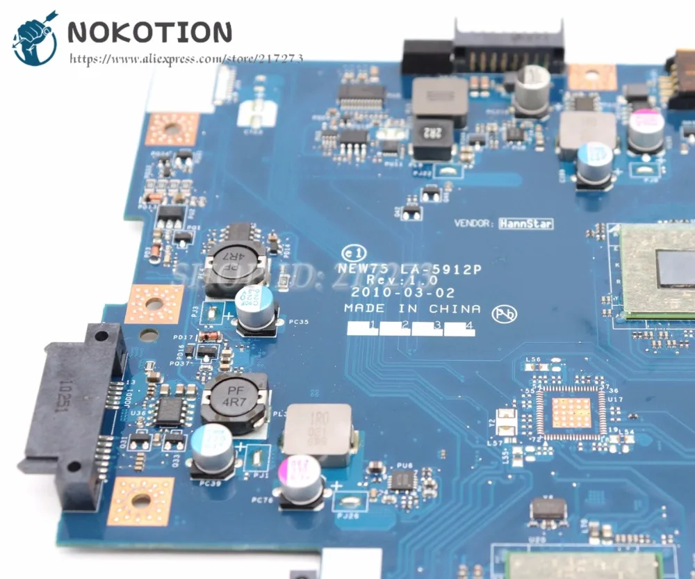 NOKOTION NEW75 LA-5912P MBNA102001 материнская плата для ноутбука acer aspire 5551 Emachines E640 DDR3 HD4200 Бесплатный процессор