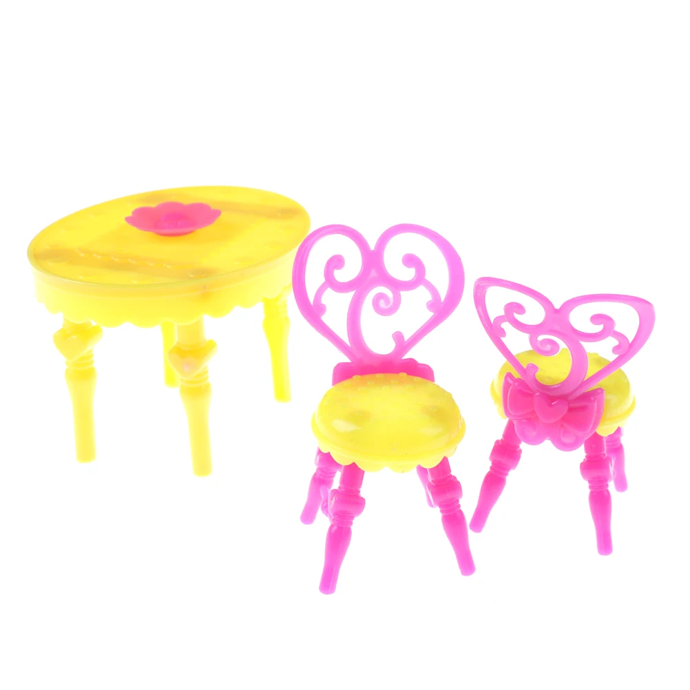 1Set Vintage Miniature Dining Chair Table Furniture Set For Doll house Kitchen Food Toys | Игрушки и хобби