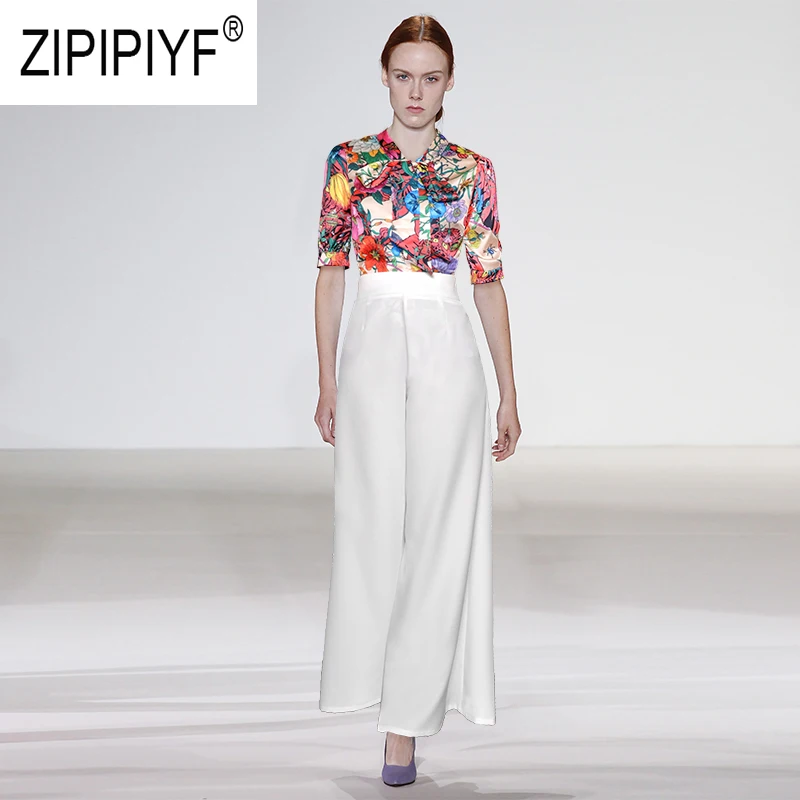 Лидер продаж модные женские комплекты с цветочным принтом коротким рукавом