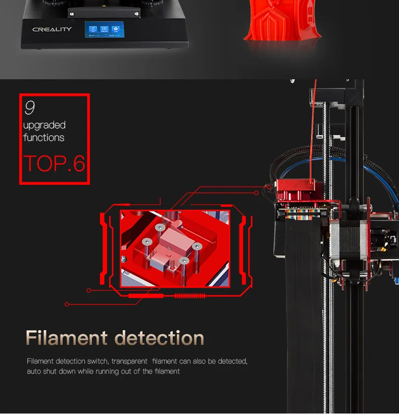 CREALITY 3D CR-10S Pro датчик автоматического выравнивания принтер 4,3 дюймов сенсорный ЖК-дисплей Печать накаливания обнаружения Funtion MeanWell power