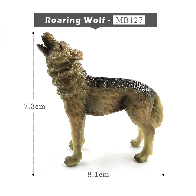 Roaring Wolf Страус Сурикат Окапи Лебедь волк крокодил платипус олень модель животного свинья фигурка домашний декор Фея Украшения Сада аксессуары - Цвет: Roaring Wolf