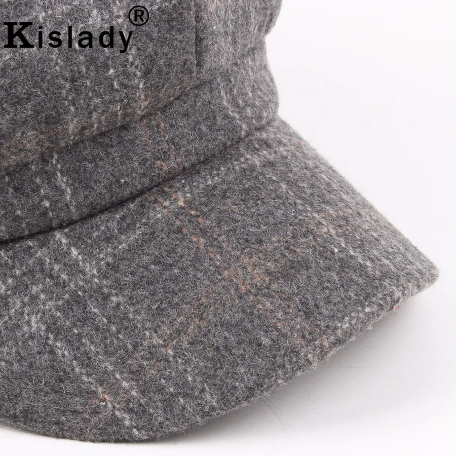 Kislady уличная мода мужские шапки осень зима классический дикий теплый берет