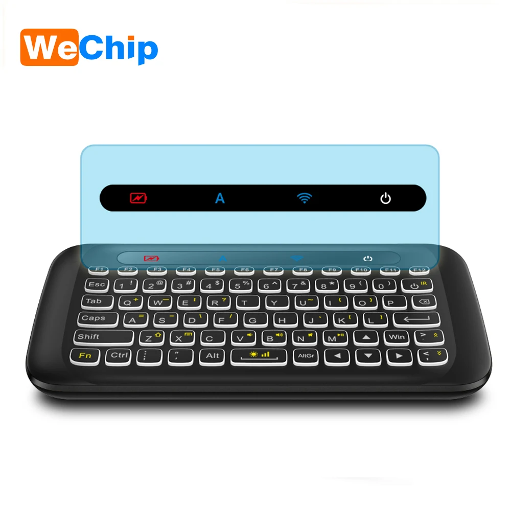 

Wechip backlit H20 Mini Wireless Keyboard 2.4ghz English Air Mouse IR Learning with Touchpad Remote Control Android TV Box PK I8