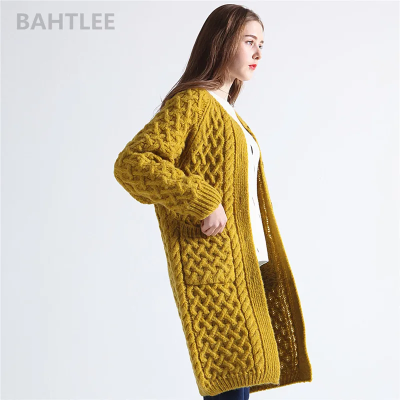 Женский Теплый мохеровый кардиган BAHTLEE вязаный шерстяной жаккардовый свитер с