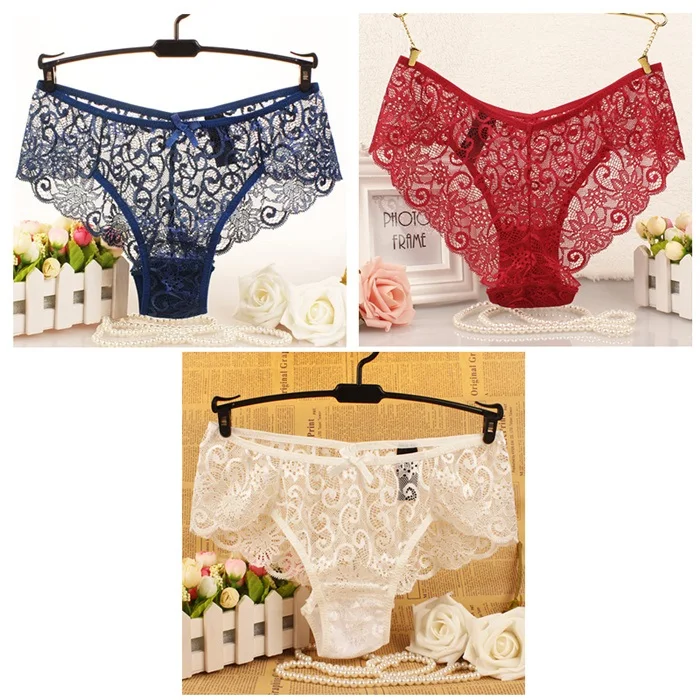 white red navy Новое поступление, женское нижнее белье, сексуальные кружевные трусики большого размера, полностью кружевные дизайнерские трусы большого размера, /Розничная WP04 - Цвет: white red navy