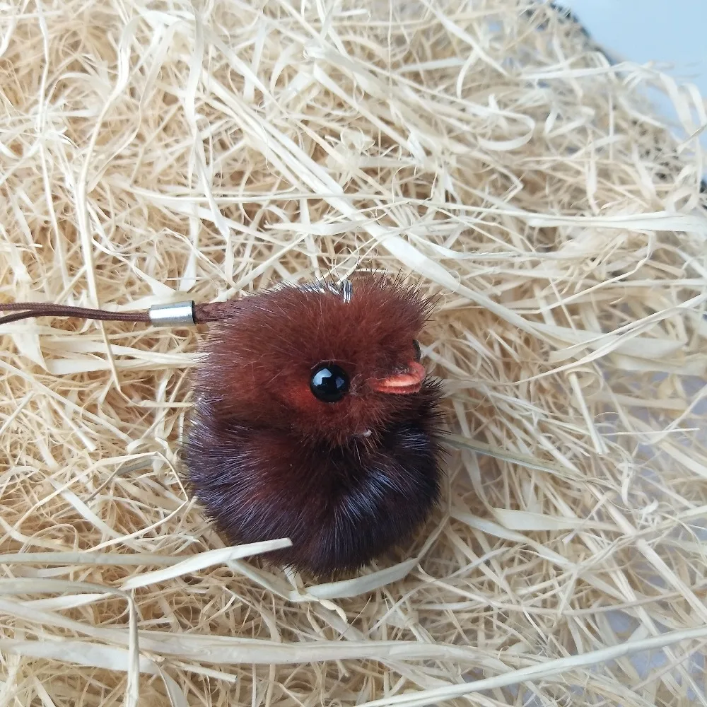 Миниатюрная цепочка для ключей Chick кольцо из натурального меха Модный милый