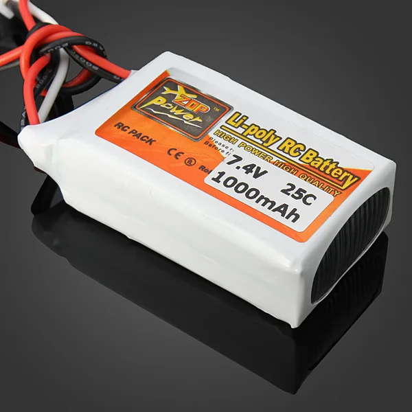 1 шт. литий полимерный аккумулятор ZOP 7 4 В 1000 мАч 25C 2S JST|jst plug|lipo battery 7.4v 1000mahlipo |