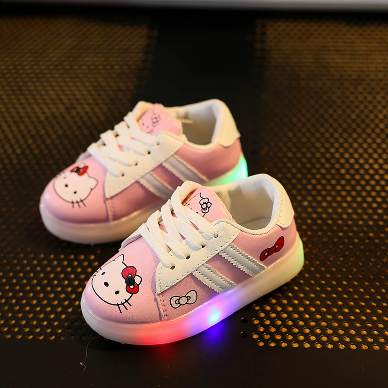 YPYUNA Children Shoes With Light LED Girls Kids Soft For Boys Sneakers Chaussure Led Enfant Glowing | Детская одежда и обувь