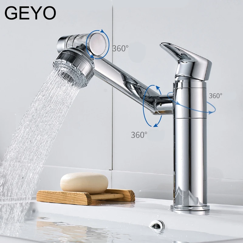 GEYO кухонный кран 360 Вращающийся для раковины горячей и холодной воды смеситель с