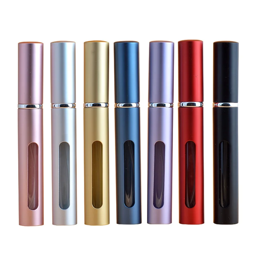 

7pcs/set 5ml Mini Empty Aluminum Refillable Bottles Portable Travel Perfume Spray Cosmetic Containers With Atomizer Makeup Jars