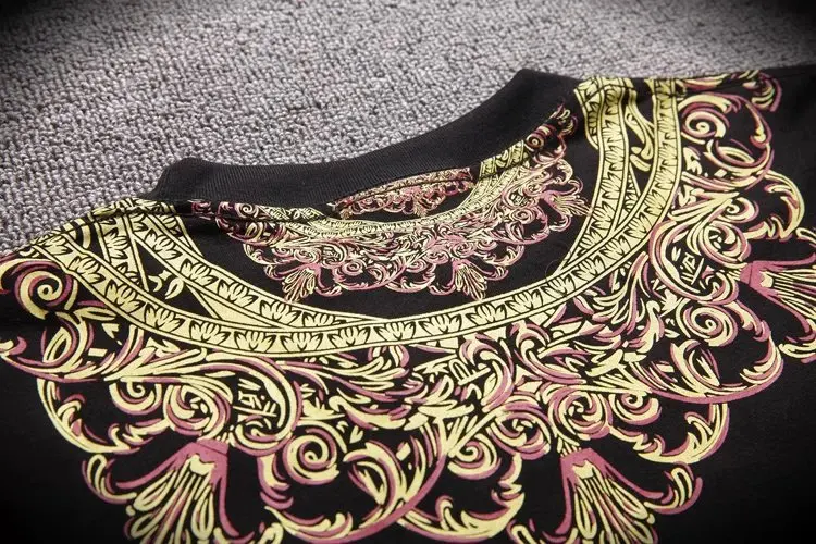 Мужская футболка с принтом HBA Bandana пейсли и молнией сбоку|Мужские футболки| |