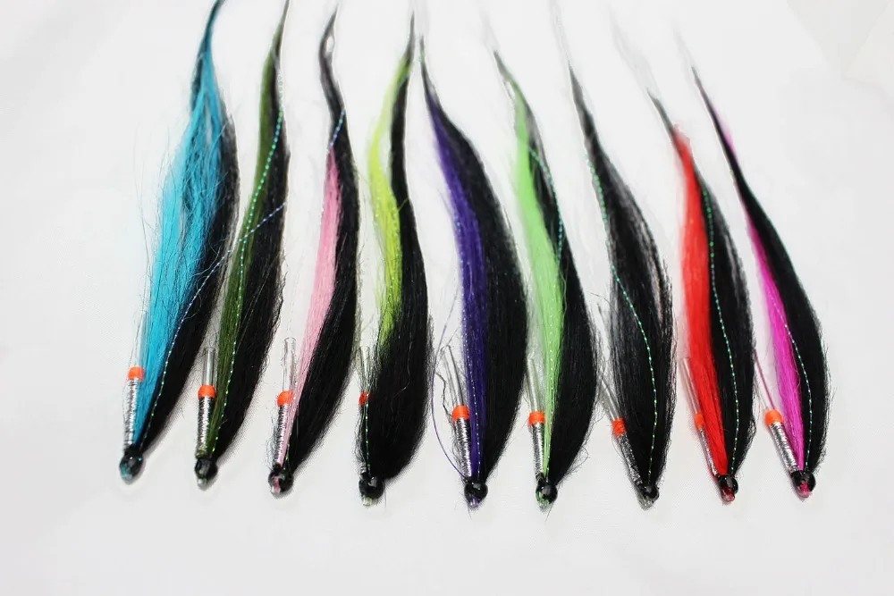 Tigofly 9 шт./лот 9 цветов Тощий Sunray Shadow Tube Fly Набор 16-20 см Для лосося форели Steelhead Fly Рыболовные Мухи приманки набор