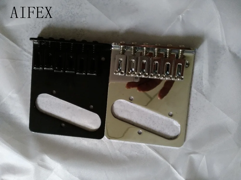 Most Popular Cheap Guitar Bridge Vintage Style Chrome 6 Brass Saddle Black And 2 Color | Спорт и развлечения