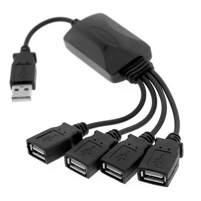 Высокоскоростной 4 USB-порт в 1 usb-хаб 2 0 черный порт USB от до для настольного