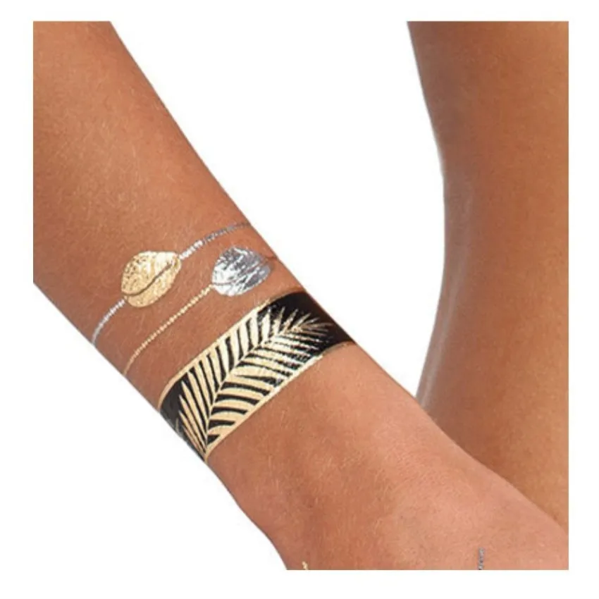 Одна штука тело краска макияж золото татуировка вспышка тату временная металлическая татуировка бронзатор макияж для лица.