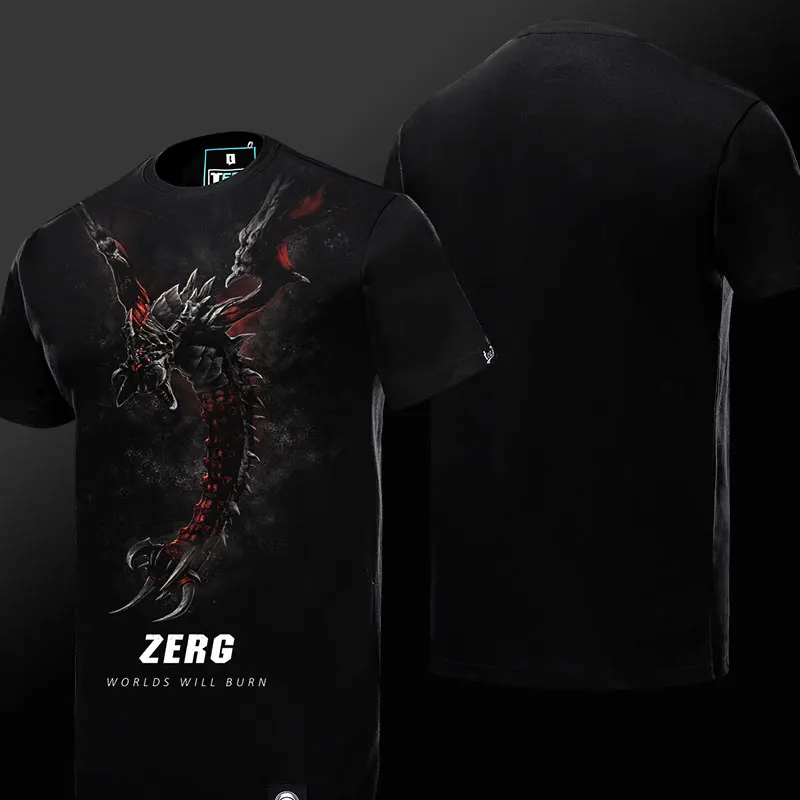 Zerg TEE7 игра звезда хлопок Футболка Protoss Zerg Terran короткий рукав o-образным вырезом футболки мужская повседневная одежда - Цвет: Zerg