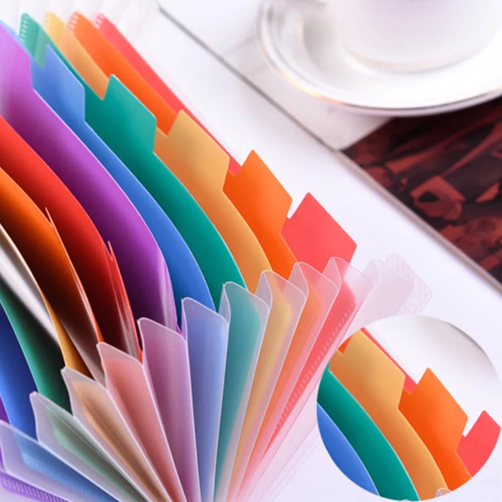 

13 Grids A6 Document Bag Cute Rainbow Color Mini Bill Receipt File Bag Pouch Folder Organizer File Holder Office Supply