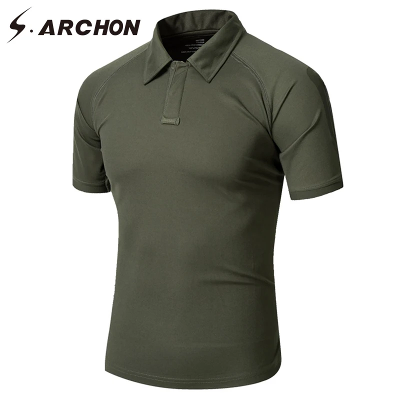Мужская камуфляжная рубашка поло S.ARCHON повседневные дышащие тактические рубашки