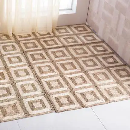 Прямоугольный коврик из соломенного волокна ручной работы 90x60 см для дверей