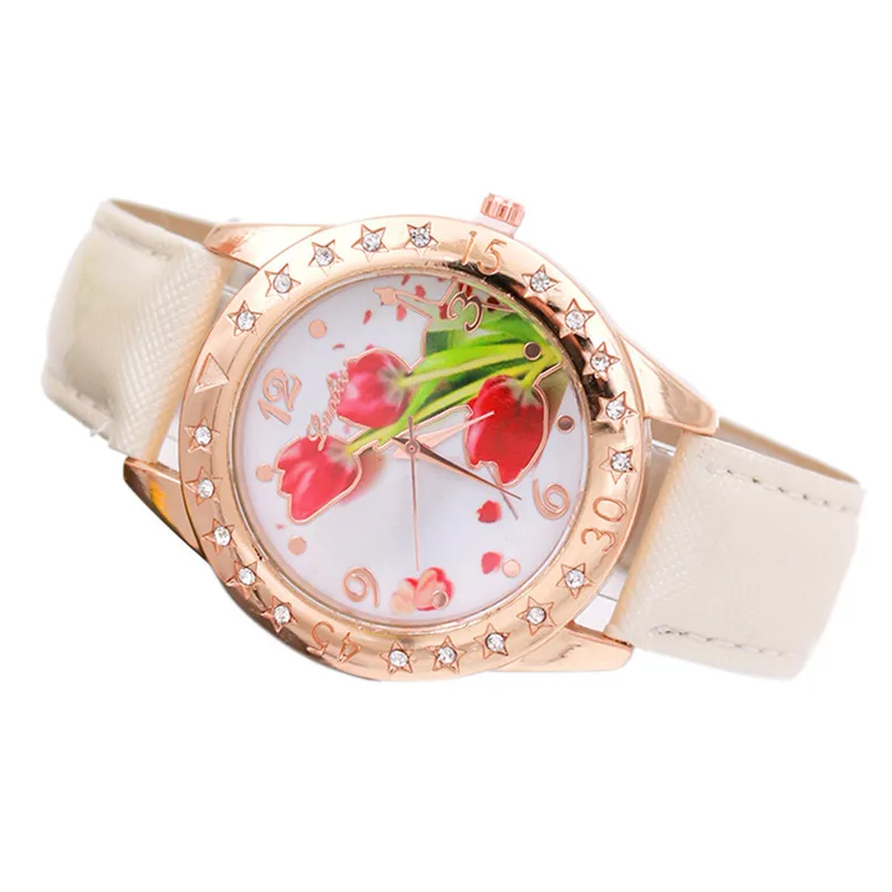 2017 Повседневное Для женщин часы женские Модные С кристалалми и стразами Часы аналоговый кожа кварцевые