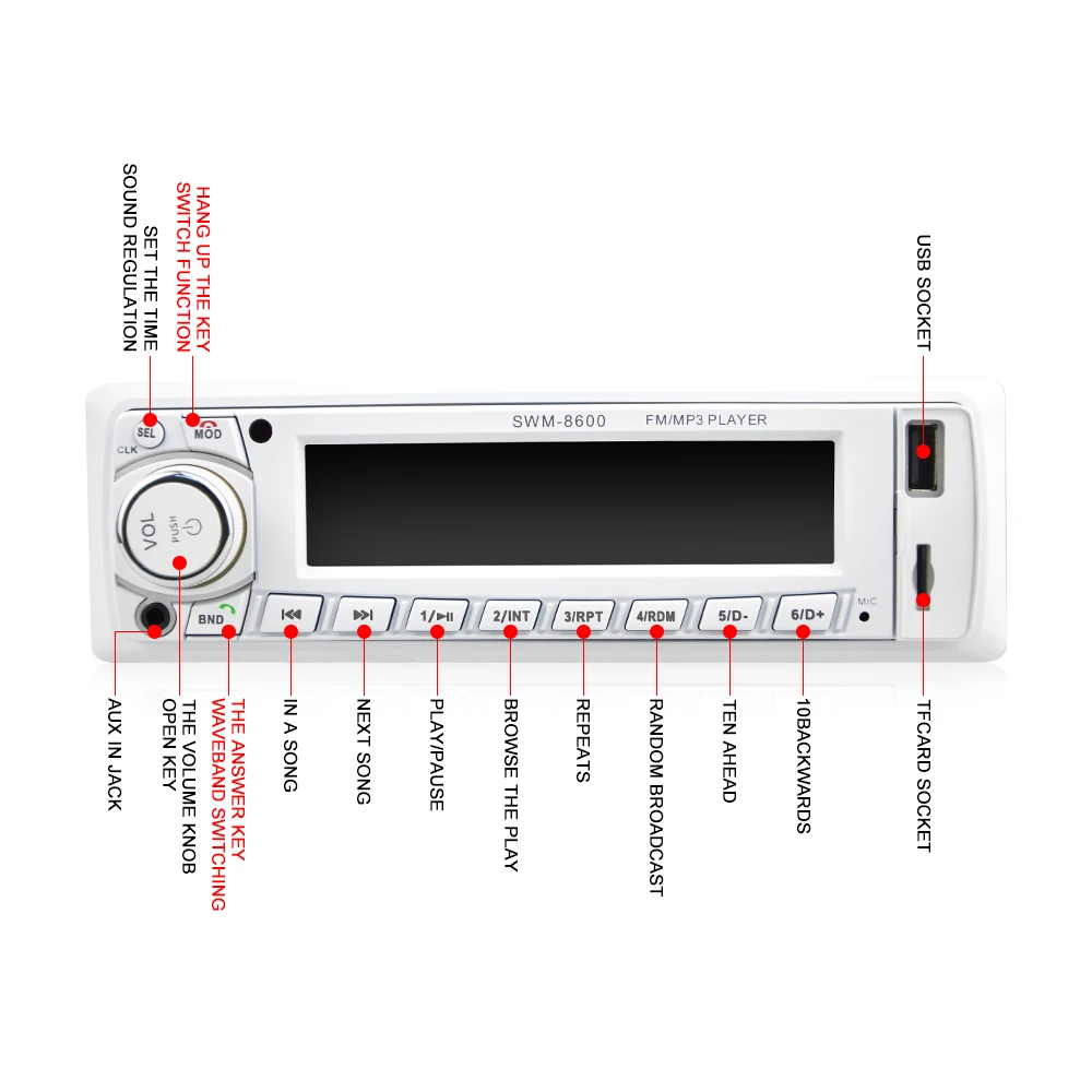 AMPrime Автомобильный MP3-плеер 1Din автомобильный Радио мультимедийный плеер Bluetooth fm-радио Авто mp3 AUX USB TF 1 Din авторадио радио стерео