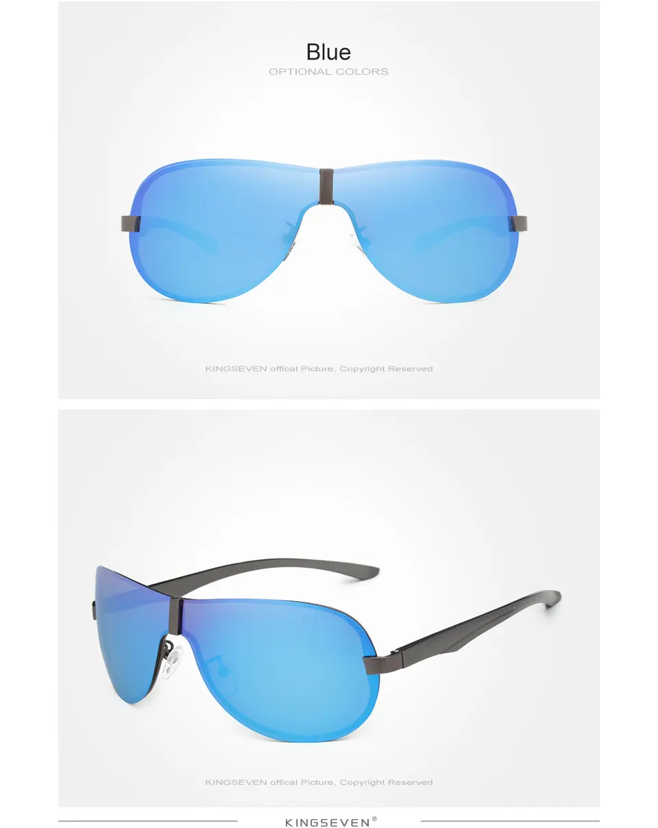 KINGSEVEN Роскошные брендовые дизайнерские поляризованные солнцезащитные очки мужские алюминиевые Большие зеркальные линзы солнцезащитные очки мужские защитные очки Oculos