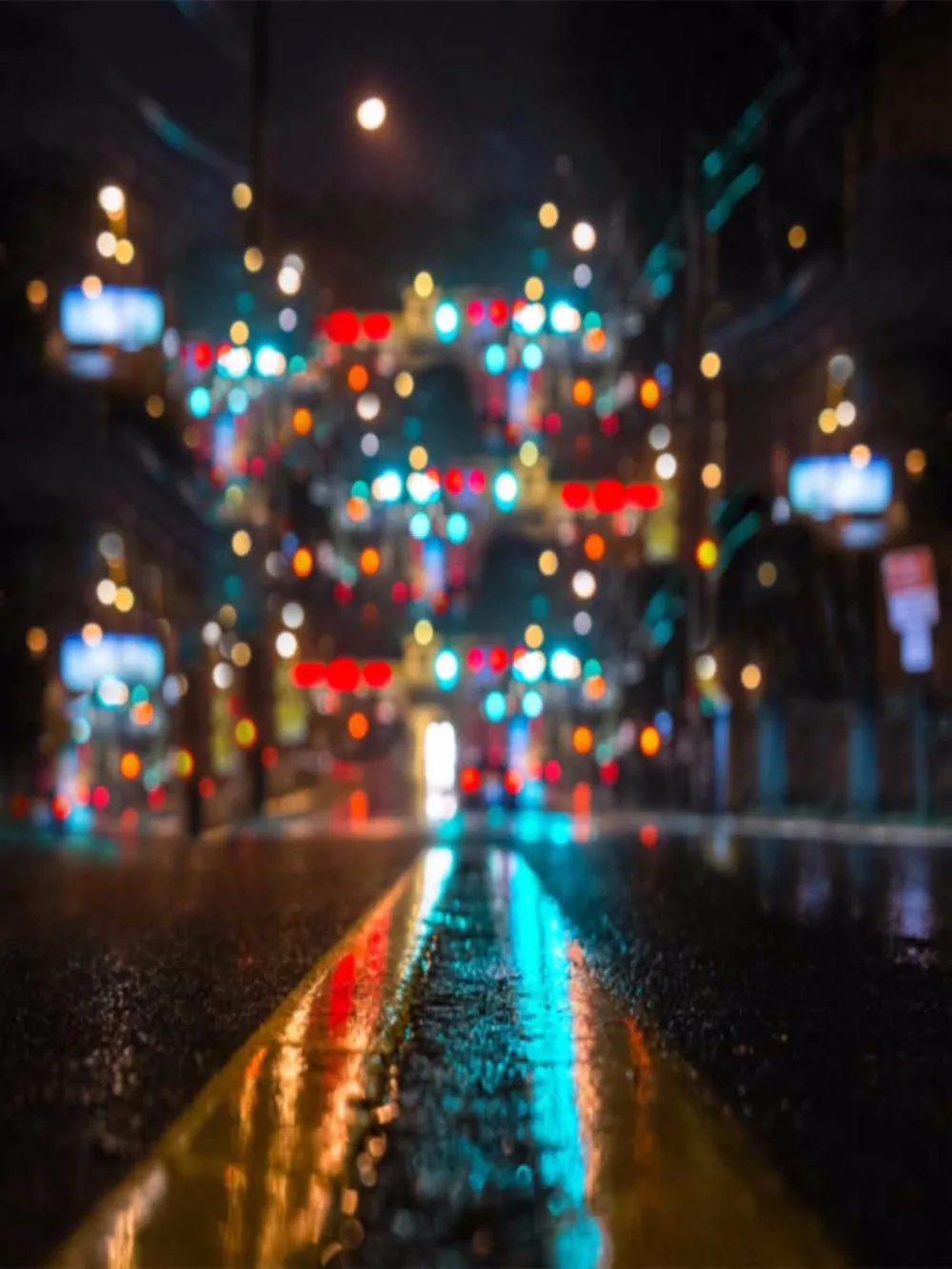 Свадебный фон для фотосъемки с изображением ночной улицы боке 200x300 см виниловые