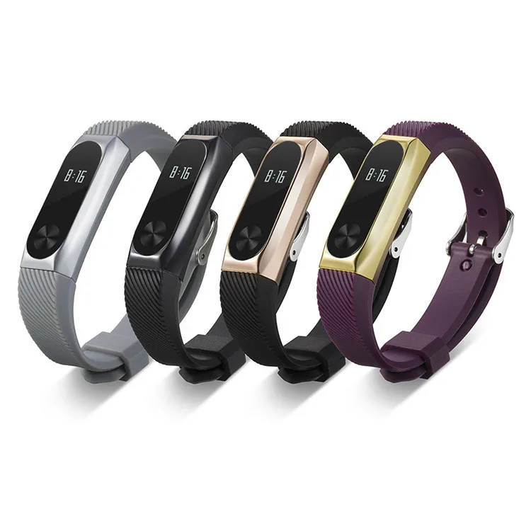 BOORUI силиконовый ремешок mi band 2 сменный ремешок mi 2 аксессуары ремешок для xiaomi band 2 с модной металлической рамкой pulsera