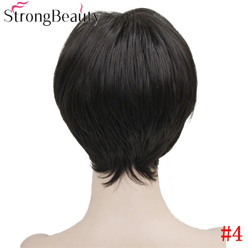 StrongBeauty ассиметричные заколки короткий прямой Боб натуральный синтетический монолитный парик для женщин