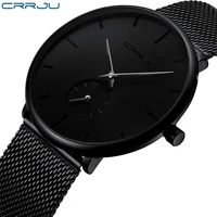 crrju full steel watch men luxury casual watch famous dress fashion quartz watches unisex ultra thin wristwatch erkek kol saati