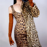 70cm suede gloves extra long emulation leather sheepskin matte camel brown female suede gloves free shipping wjp25