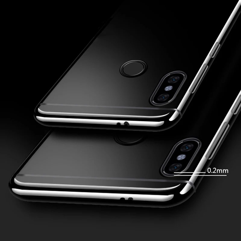 Прозрачный Кристальный чехол для Xiaomi Redmi 6A Note 6 5 Plus 5A 4 4X 4A 3S Pro Mi A1 A2 Lite 8 SE Pocophone F1 Black
