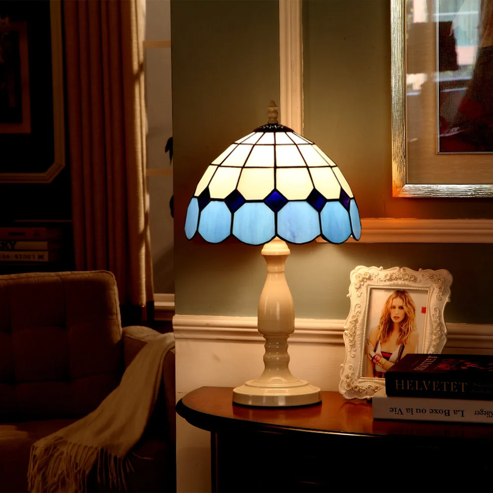 Настольная лампа Тиффани с абажуром ручной работы tiffanylamp для спальни гостиной