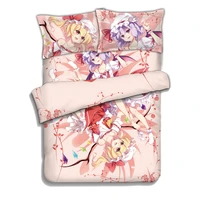 japanese anime flandre scarlet remilia scarlet touhou project bedding sheet bedding sets bedcover pillow case 4pcs
