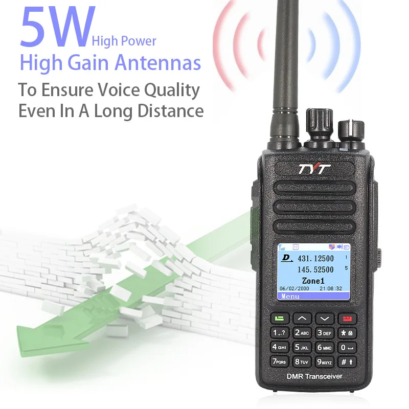 Популярная рация DMR TYT с GPS водонепроницаемая IP67 цифровая MD 390 Двухдиапазонная VHF UHF