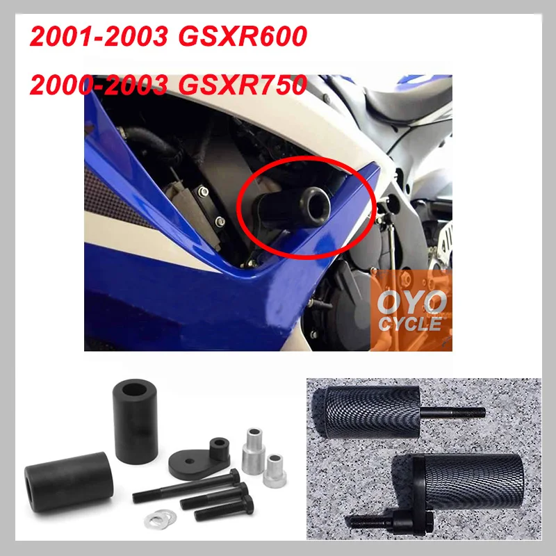 

Черная НЕОБРАБОТАННАЯ рамка, ползунок для Suzuki GSXR600 GSXR750 GSXR GSX-R 600 750 2000 2001, защита от падения, запчасти для мотоциклов