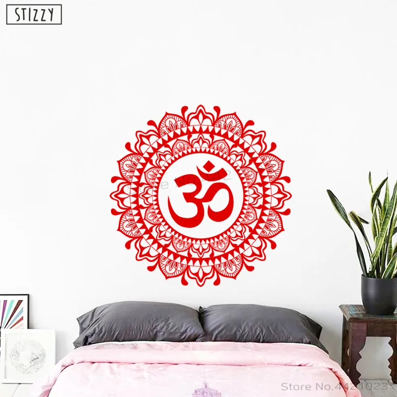 Настенная Наклейка stizzy Bohe Мандала Цветы наклейки на стену знак Om художественная