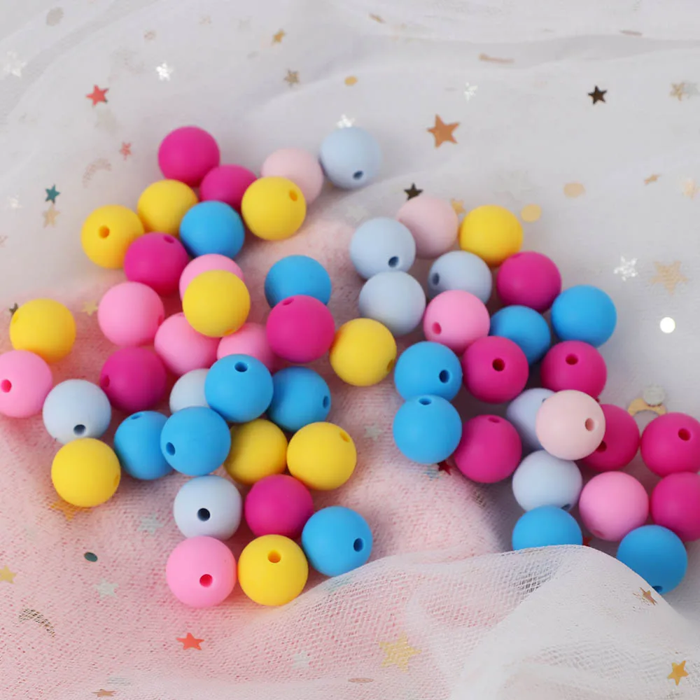 TYRY.HU 30PC Silicone Beads 12mm Baby Teething Necklace Toy Accessories DIY pacifier Chain Nurse Gift Food Grade Pearls | Мать и ребенок