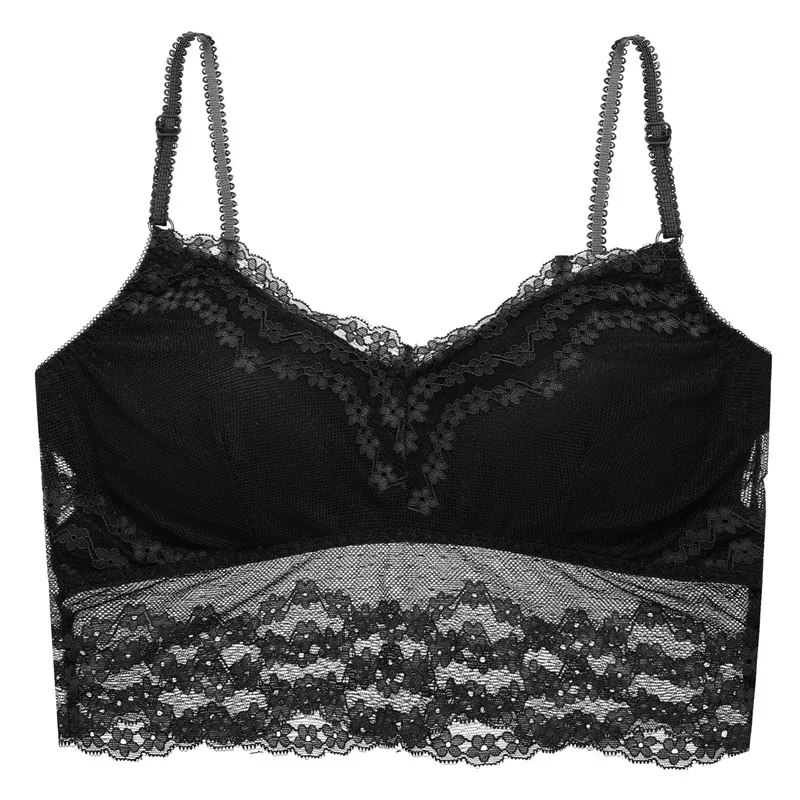 Style 3 Black Сексуальный женский кружевной бюстгальтер без косточек, без косточек, удобный бюстгальтер, полная чашка, открытая спина, нижнее белье, модное женское нижнее белье без косточек - Цвет: Style 3 Black