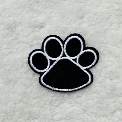 10pcs/set 4.2CM*5.1CM Black dog paw prints Cartoon logo Embroidered Cloth DIY Iron on Patch Applique | Дом и сад