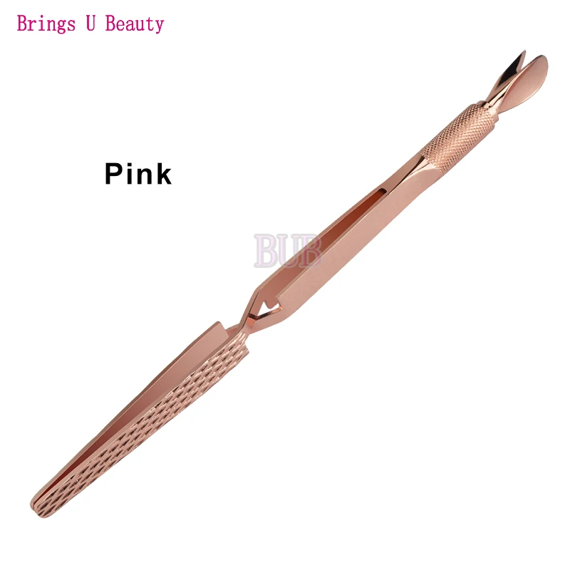 1 PC Pink 3 в 1 волшебные многофункциональные пинцеты из нержавеющей стали для придания формы ногтям скульптура+ инструмент для снятия клипа для маникюра для кутикулы - Цвет: 1 PC Pink
