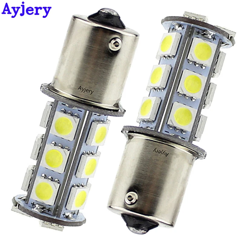AYJERY 2 шт. 12V 1156 BA15S 1157 BAY15D 5050 18 SMD светодиодный лампы поворота сигнал обратный задний