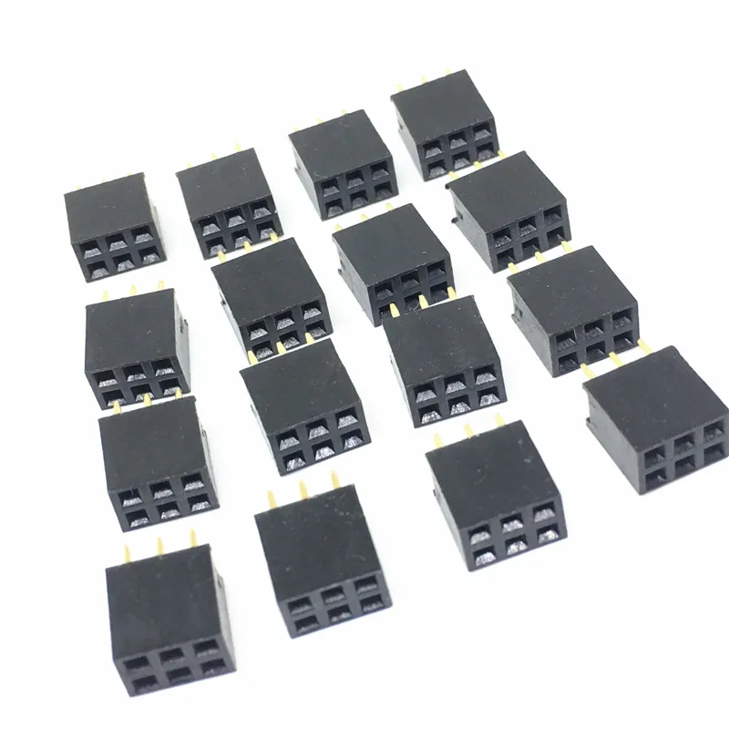 20 шт. 2X3 Pin 6P 2,54 мм Двухрядные женские прямые заголовки шаг гнездо контактный полосы