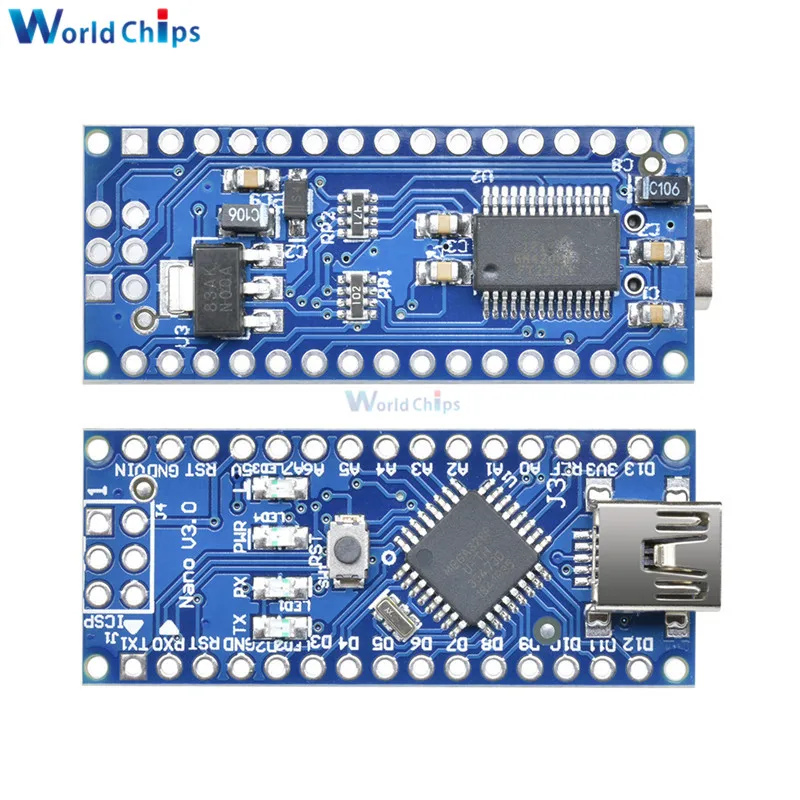 Мини USB Nano V3.0 3 0 FT232 чип ATmega328 Atmega328p микроконтроллер 5 в 16 м МГц плата модуль для Arduino