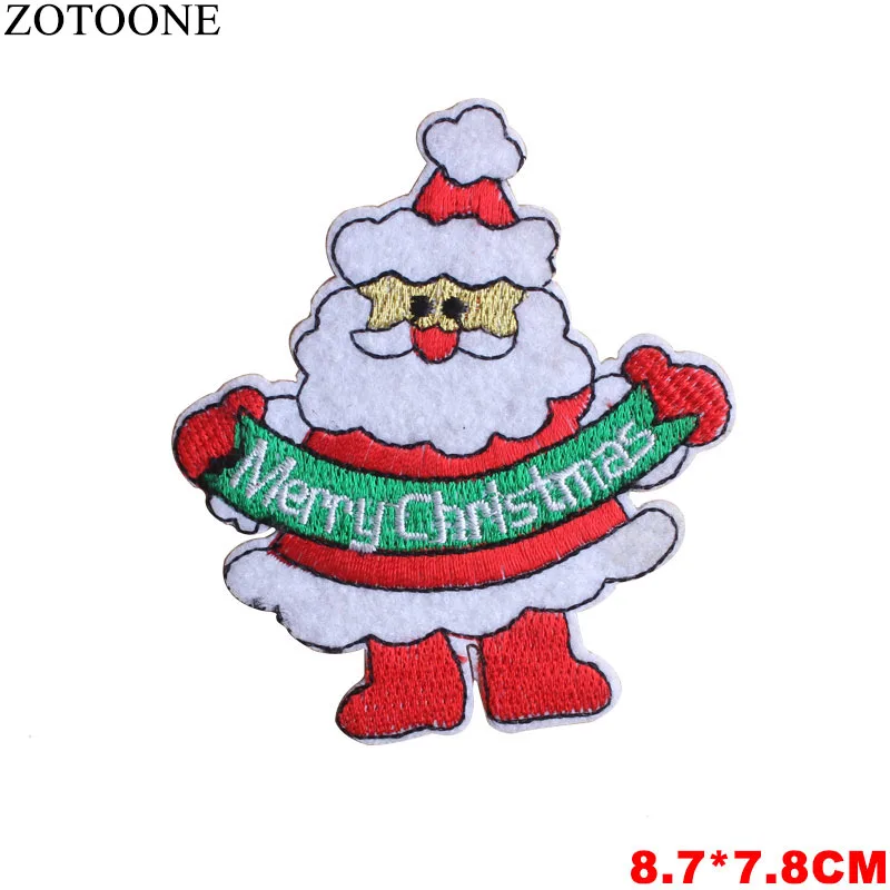 ZOTOONE милые рождественские железные нашивки для одежды DIY милый снеговик елки