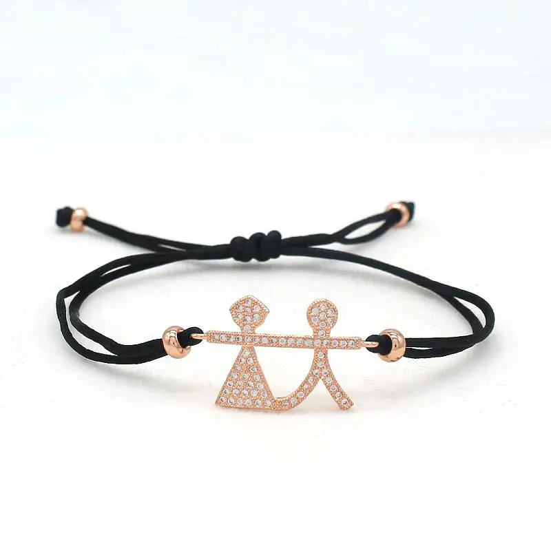 Брендовый милый Мишка Lucky Red Rope браслет женский модный микро проложить CZ Циркон